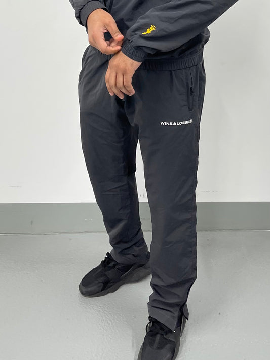 BAR LOGO TRACK PANT - GUN METAL GREY
