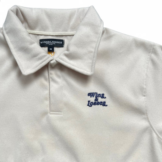 Script Wool Rugby Polo Navy