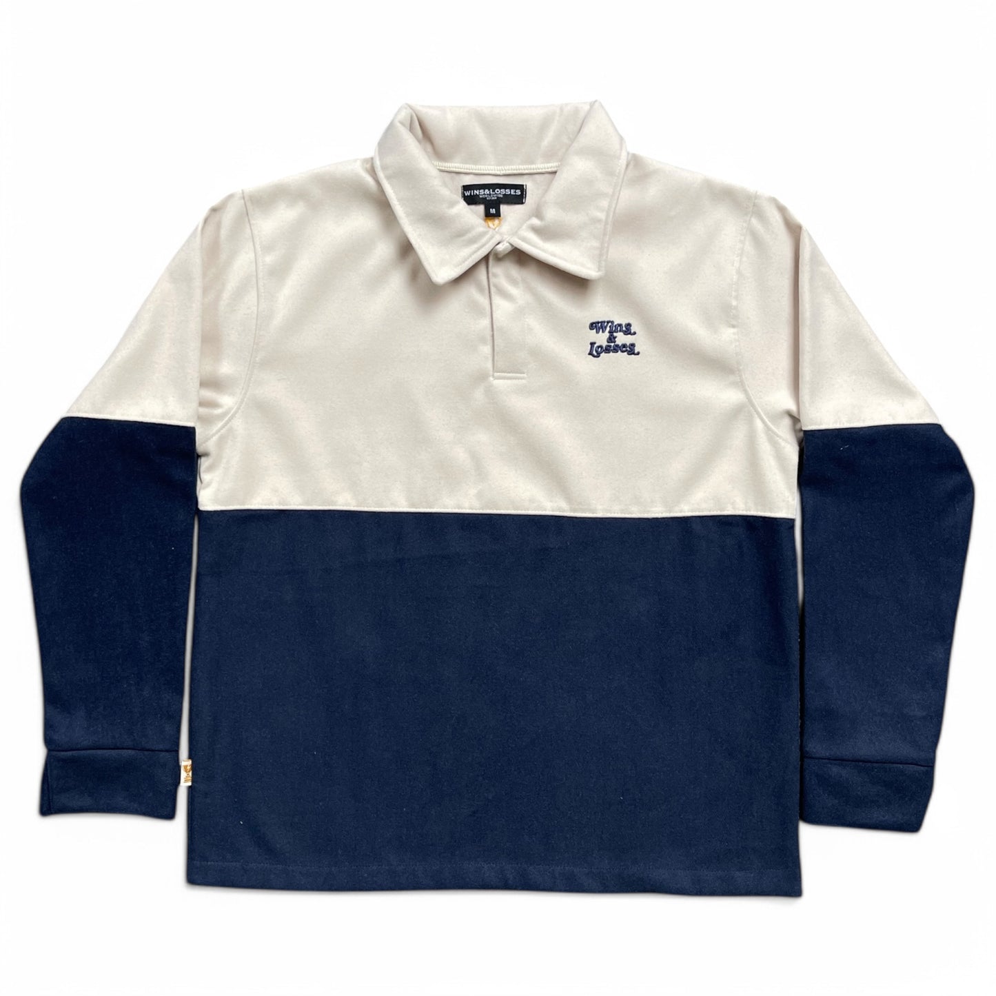Script Wool Rugby Polo Navy