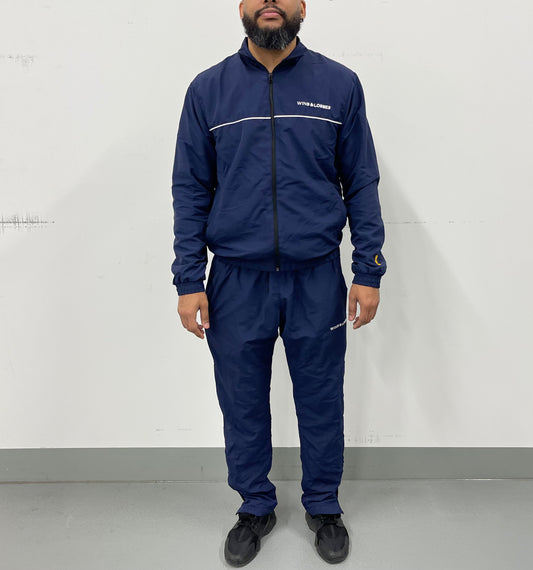 BAR LOGO TRACK JACKET & PANT SET - NAVY