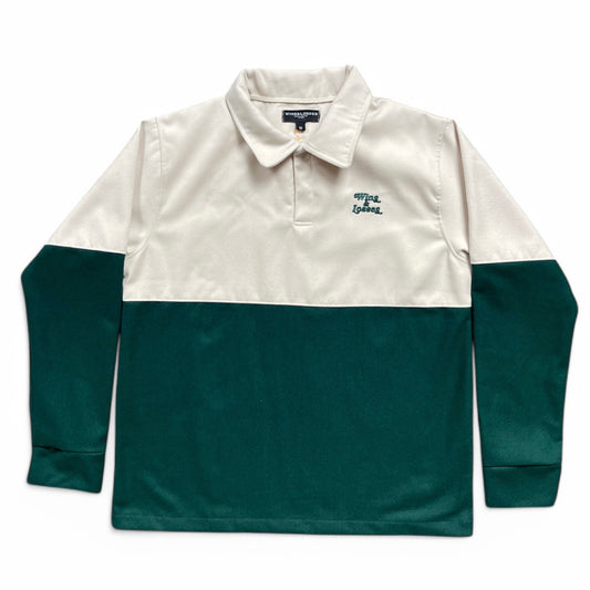 Script Wool Rugby Polo Green