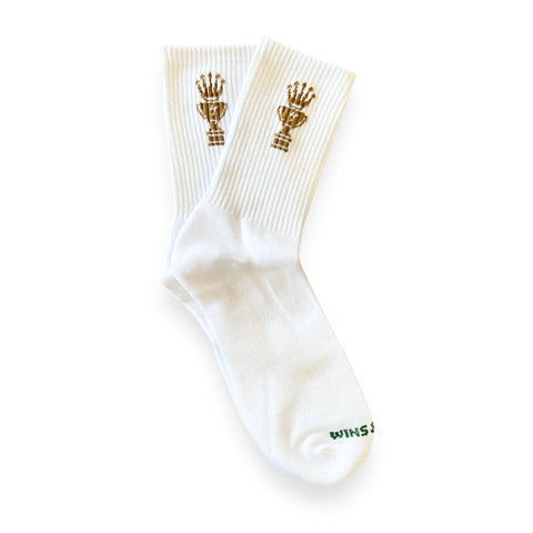 Crown Socks - White